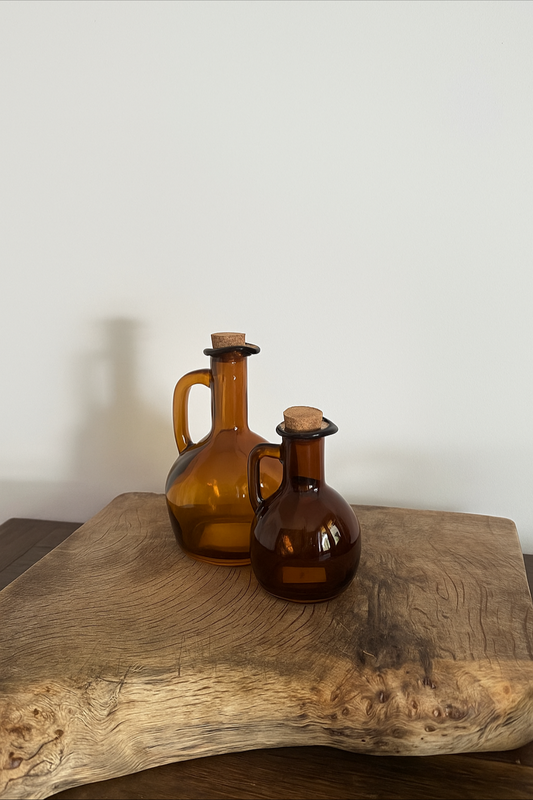 Amber Glass Pourers - Small & Large