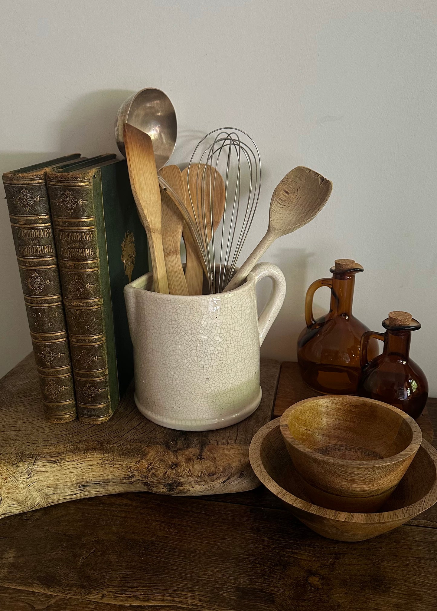 Handcrafted Off-White Ceramic Jug with Crackle Glaze