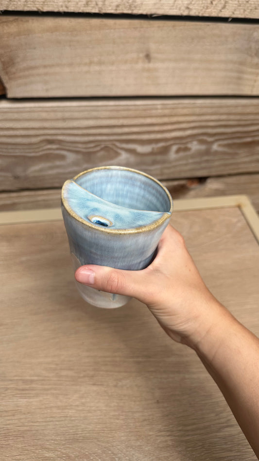 Handcrafted Ceramic Travel Mug - Ocean Blue