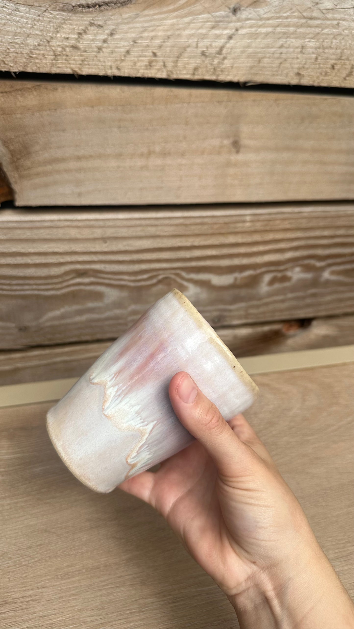 Handcrafted Ceramic Travel Mug - Pink