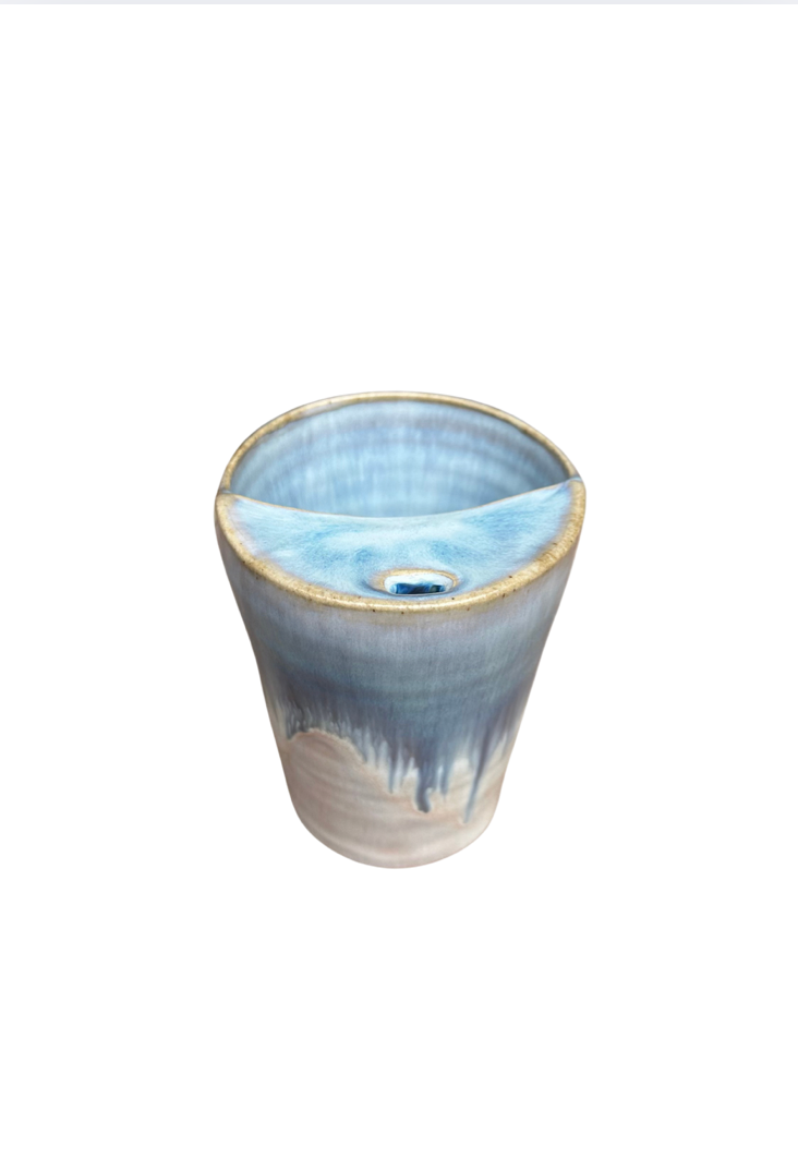 Handcrafted Ceramic Travel Mug - Ocean Blue